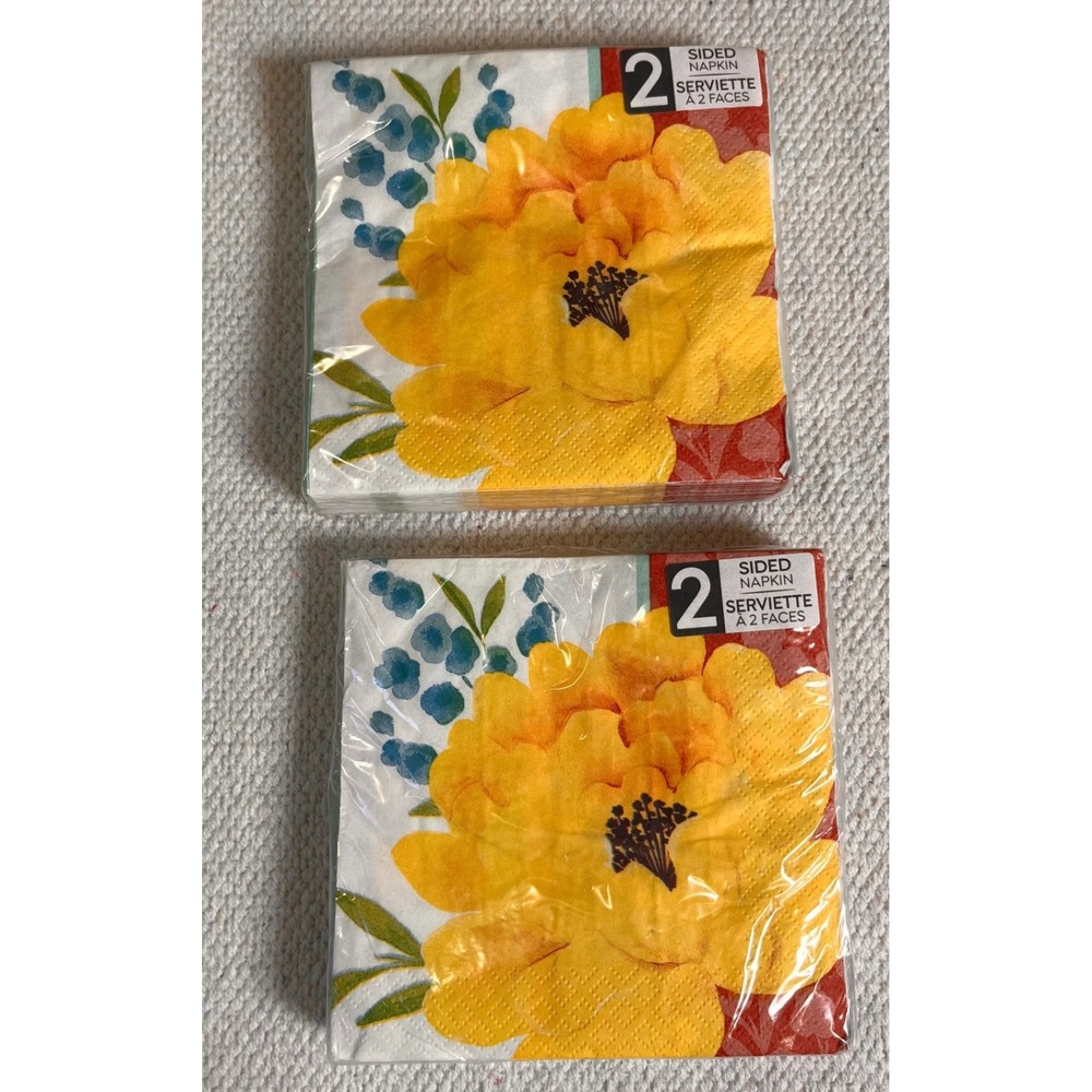 Signature Select Beautiful Blossoms 2-Sided Paper Napkins 2-Ply 2pk 48ct